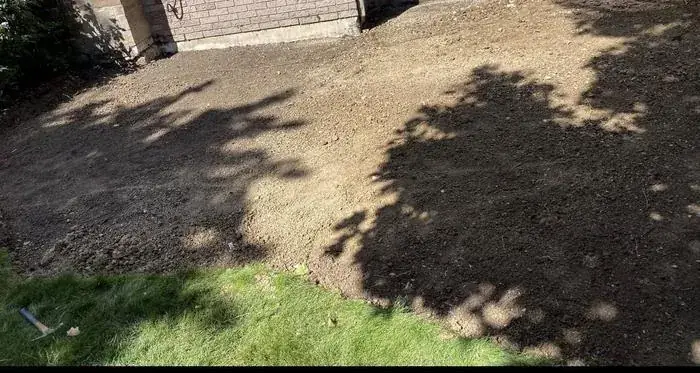 Backyard in Hamilton after deck demolition, cleared and graded ready for the next stage